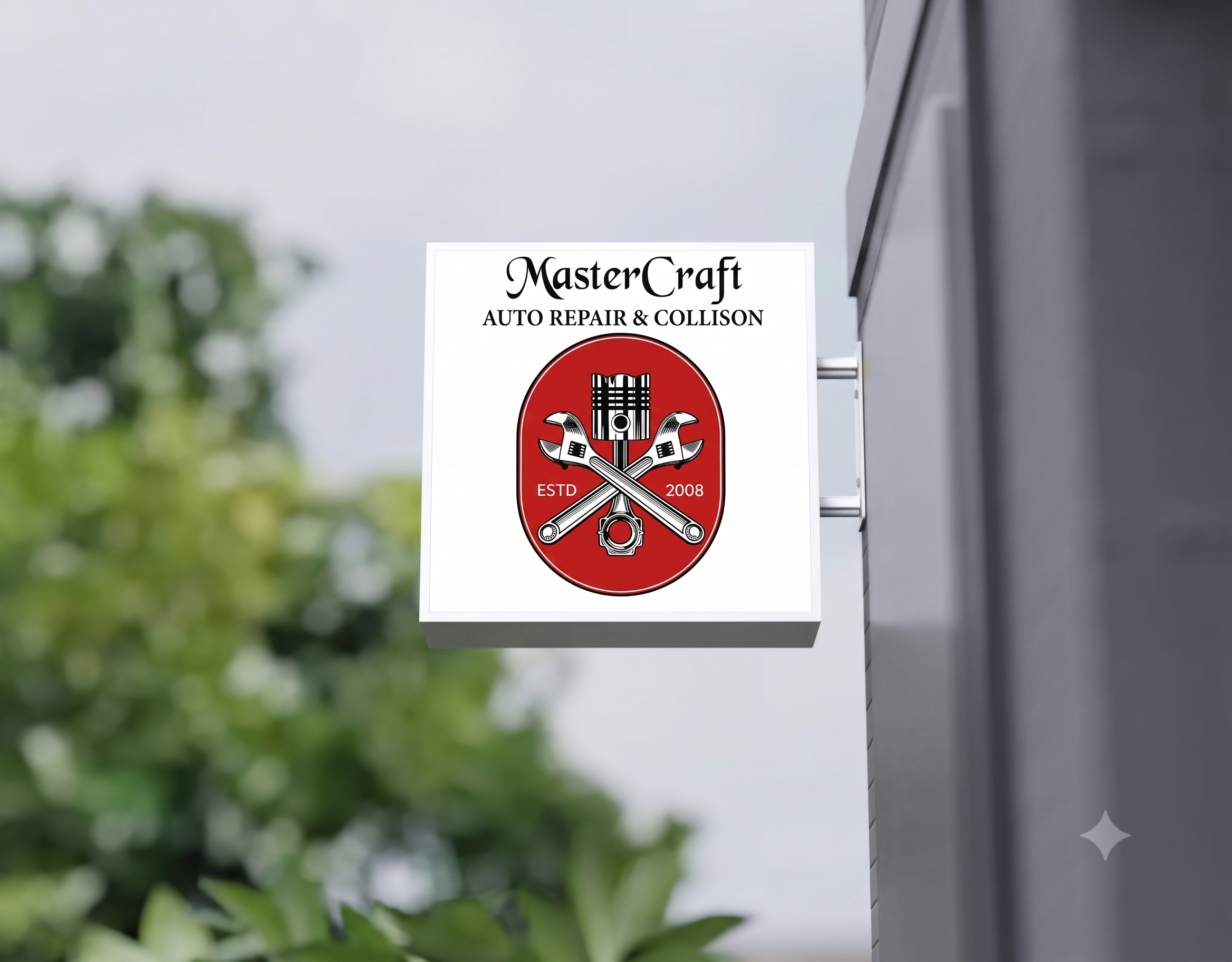MasterCraft Auto Repair & Collision hanging shop sign